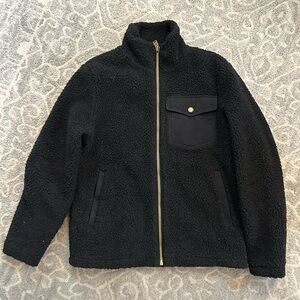MEN'S Pendleton Full Zip Sherpa Fleece Jacket Medium Black Rock River